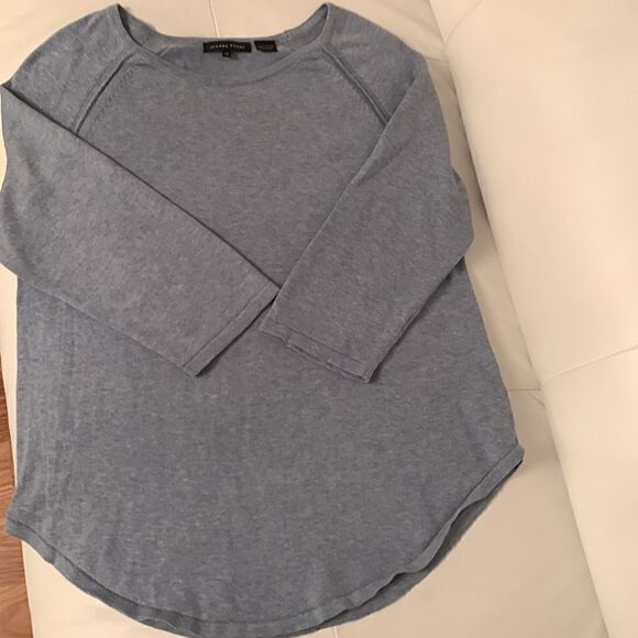 Jeanne Pierre Blue Cotton Top  Size M - Picture 7 of 7